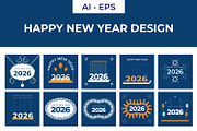 Happy New Year Design, a Decorative Illustration by Lakhan1998 (Thumbnail 1 of 6)