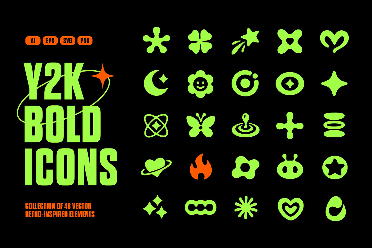 Y2K Bold Icons, an Object Graphic by Design Squad (Photo 1 of 5)