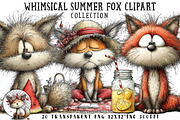 Whimsical Summer Fox Clipart, an Illustration by OK Design (Thumbnail 1 of 6)