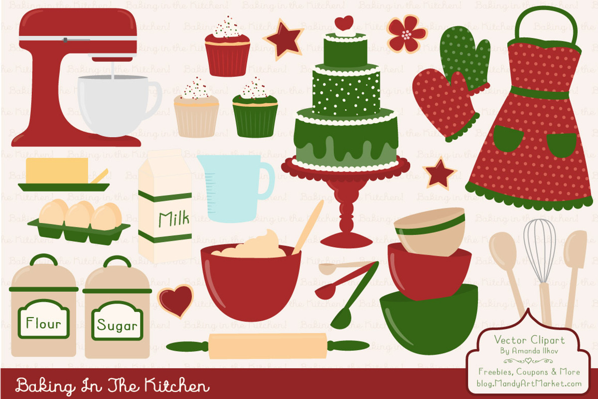 Christmas Baking Clipart & Vectors, an Illustration by Amanda Ilkov (Photo 1 of 4)