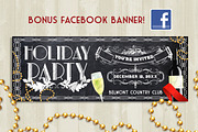 Retro Holiday Party Chalk Flyer, a Flyer Template by SkyvaraSupply (Thumbnail 3 of 4)