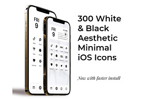 300 White Minimal iOS 14 Icon Pack, an Icon by A Good Design Studio
