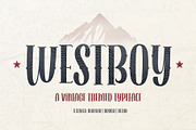 Westboy - Vintage Themed Font, a Font by AlienValley (Thumbnail 1 of 6)