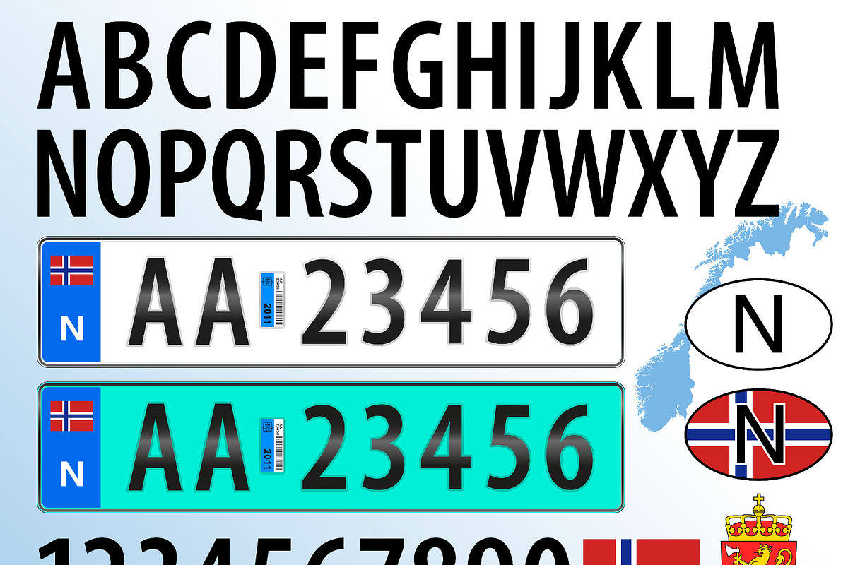 Norway car license plate pattern, an Illustration by frizio