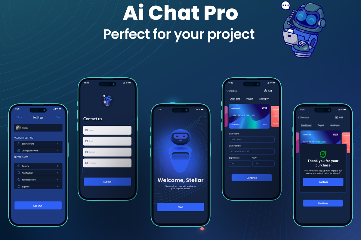 Ai chat pro | AI Chatbot UI Kit, an UI Kit Template by Sufian Masood (Photo 4 of 6)