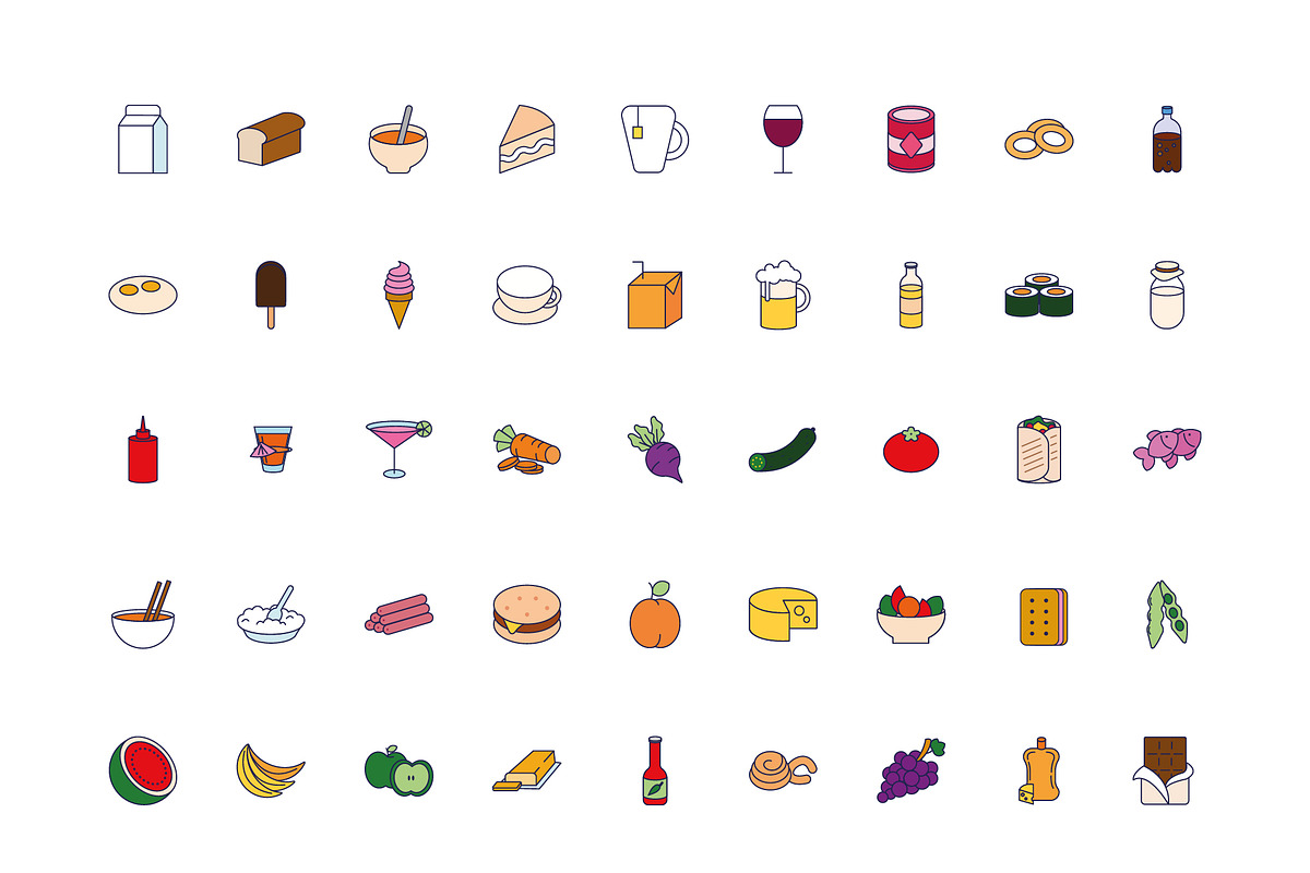Food and Drinks Icon Set
