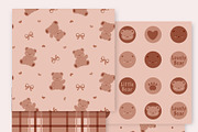 Cute Lovely Bear Seamless Pattern, an Animal Illustration by CpSnowy (Thumbnail 2 of 3)