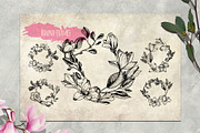 Magnolia flowers. Engraving style., a Decorative Illustration by Alena Kaz (Thumbnail 7 of 12)