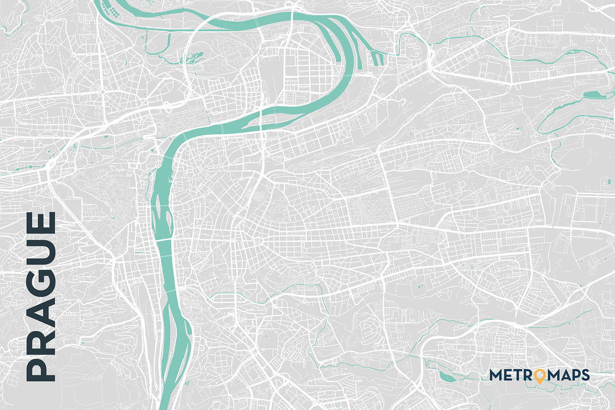 MAP SET - Pale / Turquoise - 15 Maps, a Graphic by MetroMaps (Photo 14 of 16)