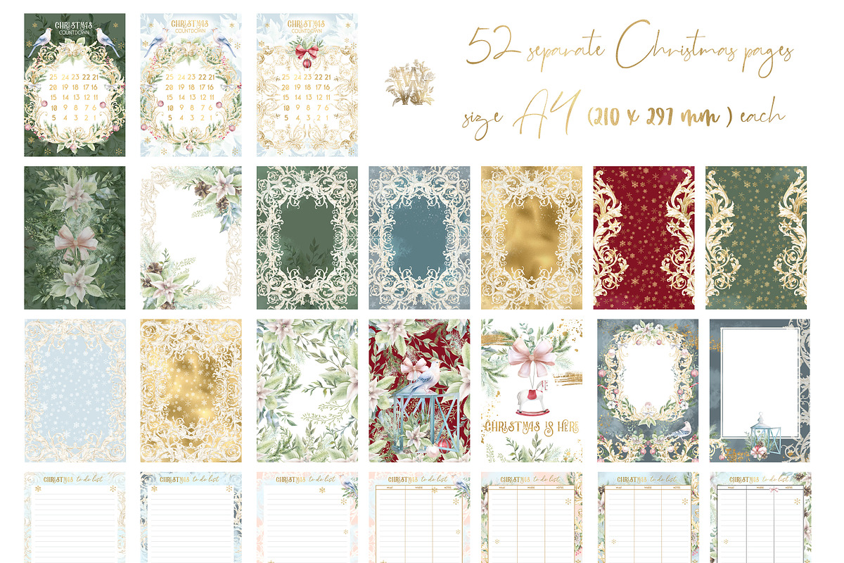 Watercolor Christmas ornament bundle, a Decorative Illustration by WonderWonder (Photo 19 of 20)