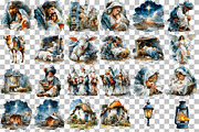 Watercolor Nativity Clipart, an Illustration by DreamCafeArt (Thumbnail 3 of 6)