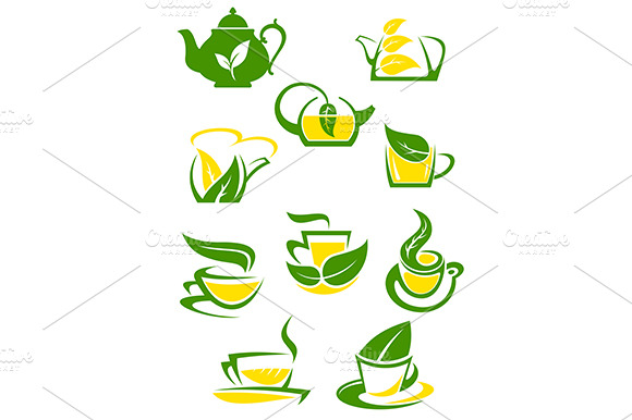Herbal And Lemon Tea Cup Icons