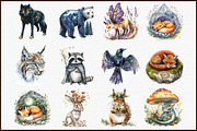 Mystical Forest Animal Clipart Set, an Illustration by Sublimation Artist (Thumbnail 3 of 6)
