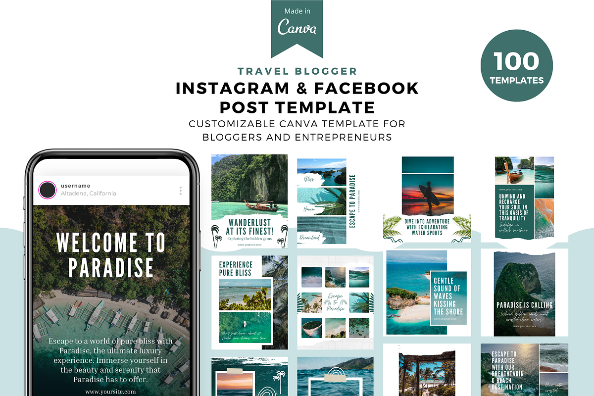 Travel Blogger Instagram and FB, a Social Media Template by The Blog Creative (Photo 1 of 7)