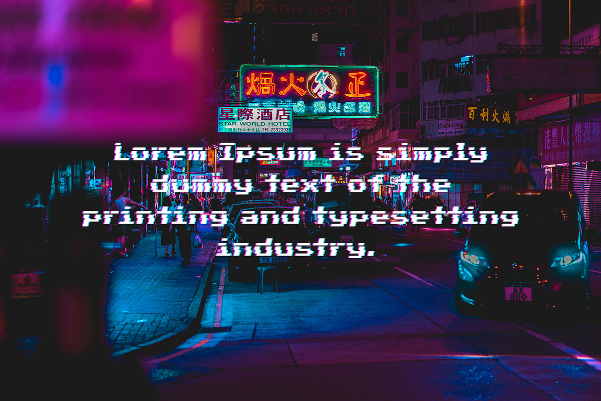 Glitch cyberpunk font / 8-bit fonts., a Font by Nomber_86 (Photo 2 of 4)