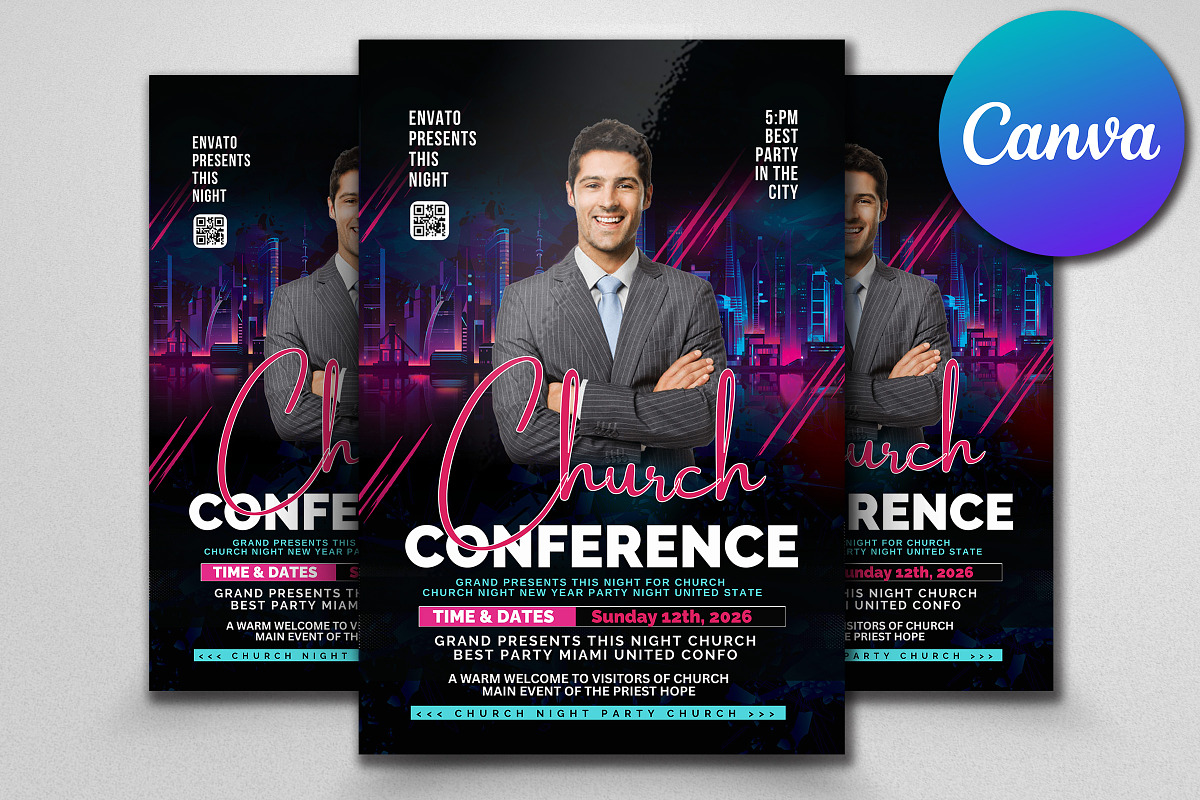 Church Conference Flyer Template, a Flyer Template by Psd Templates (Photo 1 of 2)