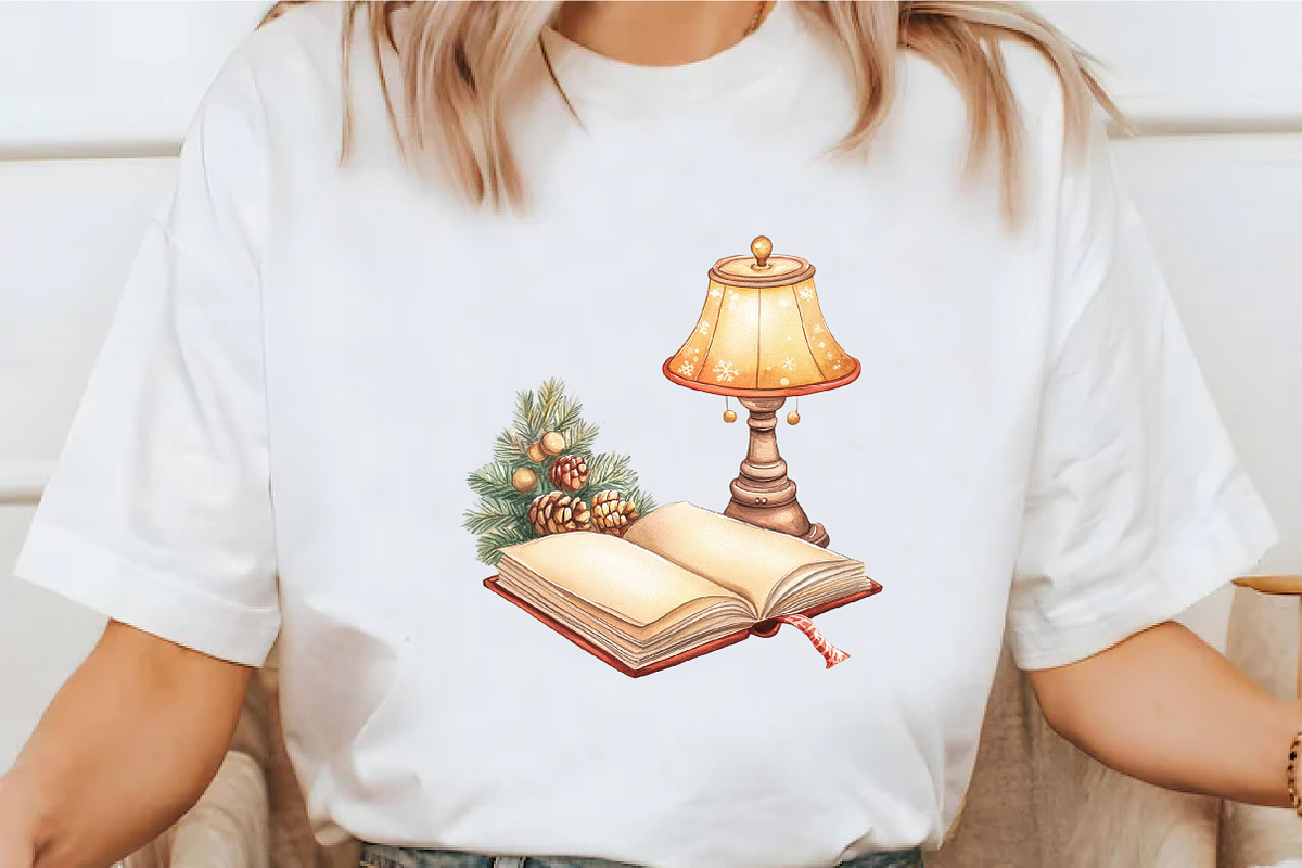 Cozy Christmas Reading Clipart, a Seasonal Illustration by designcity5 (Photo 4 of 5)