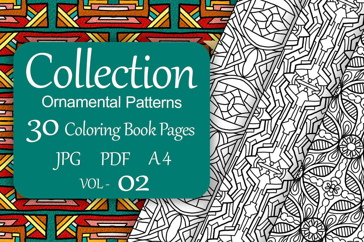 Patterns for coloring PDF,JPG vol-02, a Brochure Template by dnapslvsk (Photo 1 of 6)