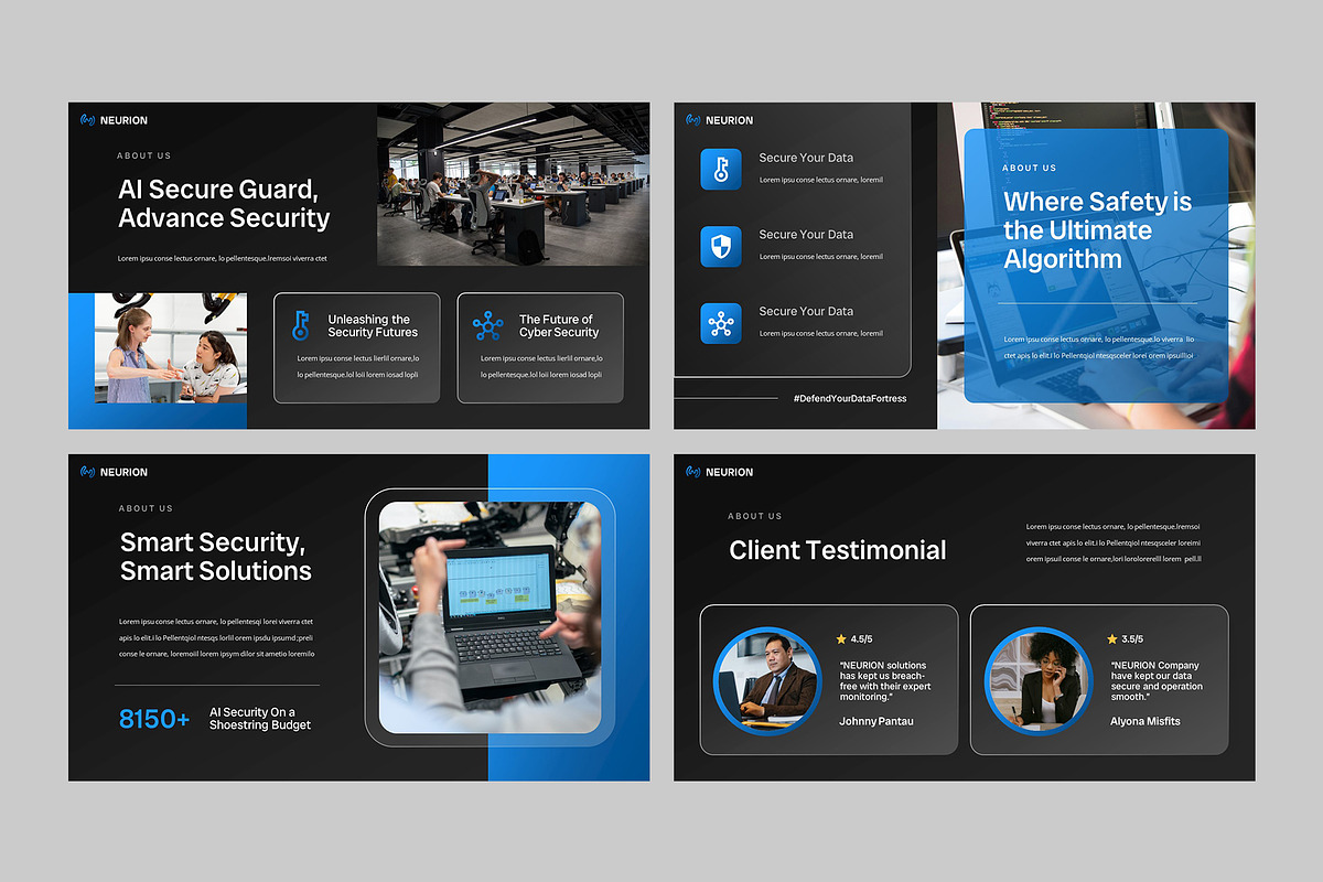 NEURION - AI Security Google Slides, a Presentation Template by rgbryand (Photo 4 of 9)