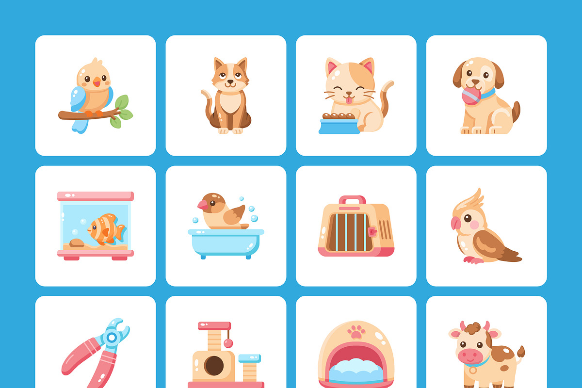 100 Pet Flat Icons, an Emoji Icon by Prosymbols (Photo 10 of 11)