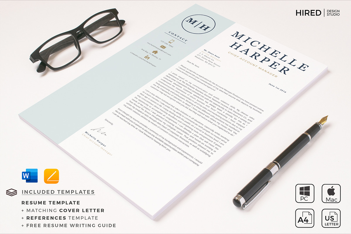 Professional & Modern Resume Design, a Resume Template by HIRED Design Studio (Photo 7 of 12)