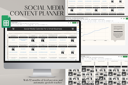 Google Sheet Marketing Calendar, a Social Media Template by Marketello Studio