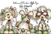 Whimsical Christmas Fluffy Dogs PNG, an Illustration by Creative Art (Thumbnail 1 of 11)