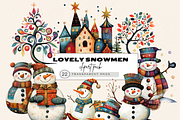 CUTE COLORFUL NURSERY SNOWMEN PACK, a Seasonal Illustration by Daring Digies (Thumbnail 1 of 8)
