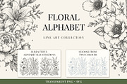 Floral Alphabet Botanical Line Art, a Decorative Illustration by AW Studios (Thumbnail 1 of 6)