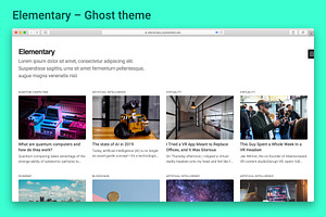 Elementary - Ghost Blogging Theme