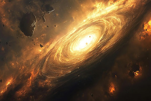 Black hole in the center of galaxy, a Photo by AlyaAnd