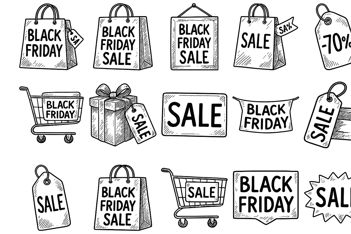 Black Friday Sale Icons, an Object Graphic by nikagraphic (Photo 1 of 3)