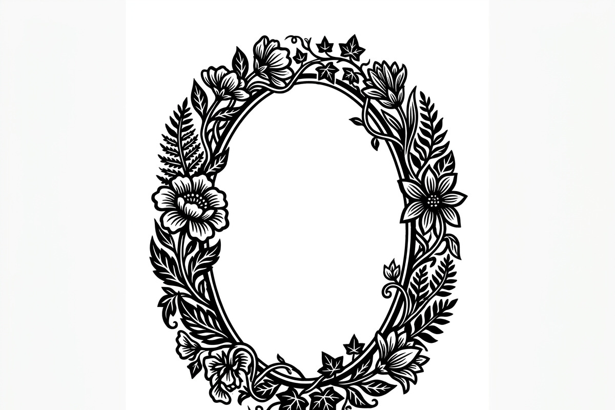 50 Elegant Floral Oval Mirror Frame, a Decorative Illustration by Amazin_art (Photo 11 of 40)