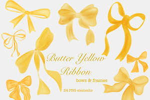 Whimsical Butter Yellow Bows clipart
