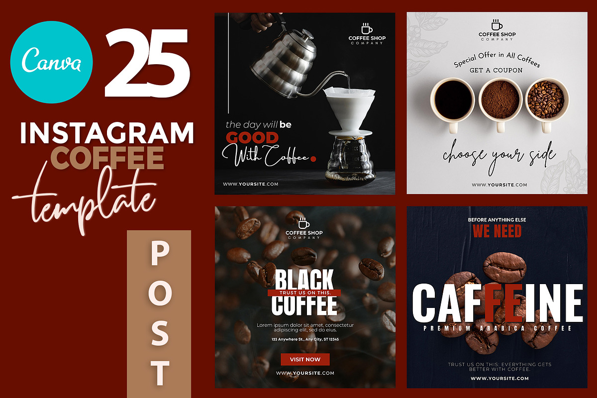 Canva instagram Coffee Template, a Social Media Template by illycreative (Photo 1 of 5)