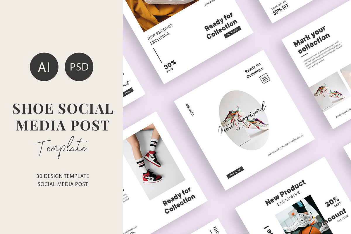 Instagram template social media pack, a Social Media Template by Syaeful Anas (Photo 1 of 6)