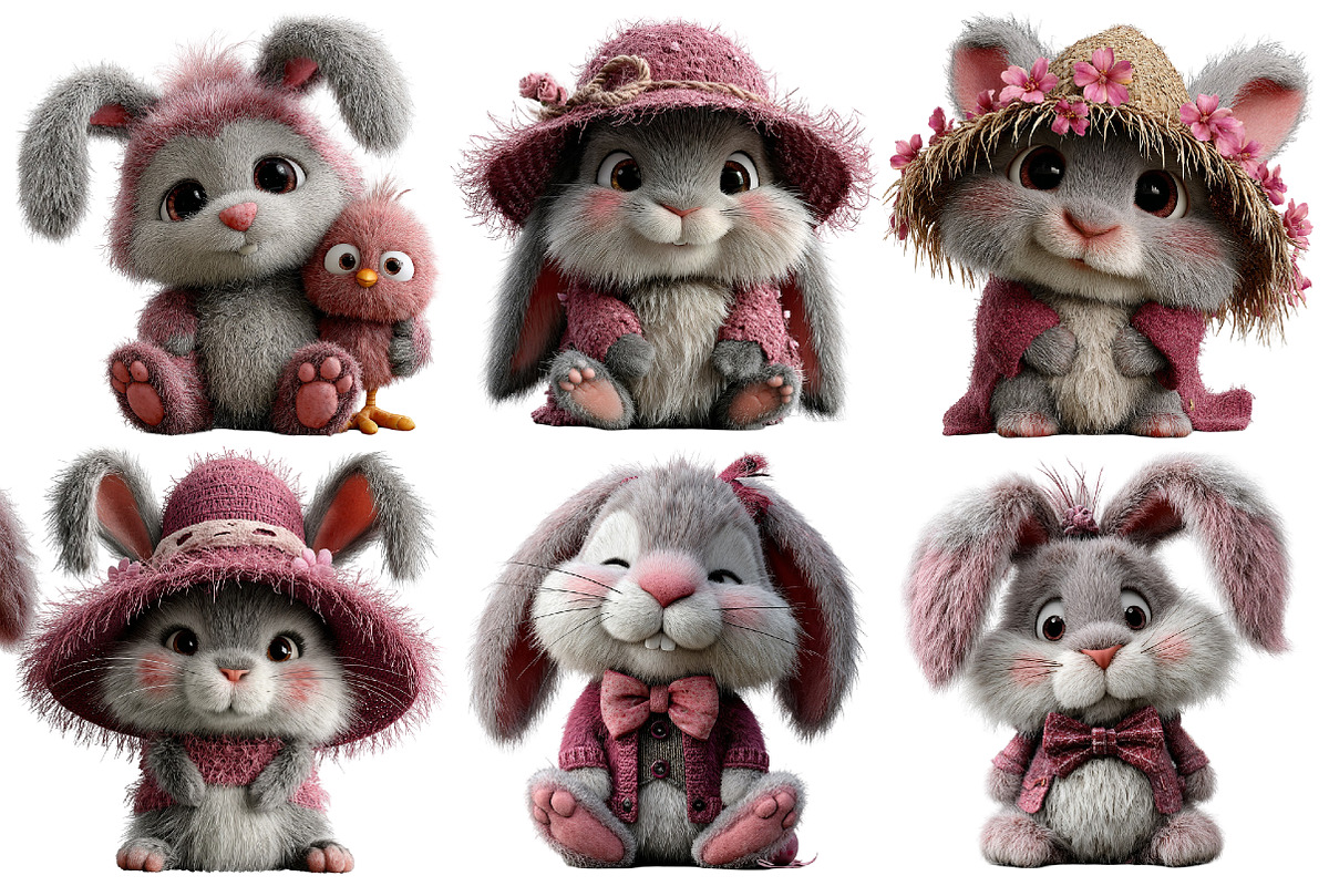 Whimsical Easter Bunny Clipart, an Illustration by Pixels.Craft (Photo 5 of 5)