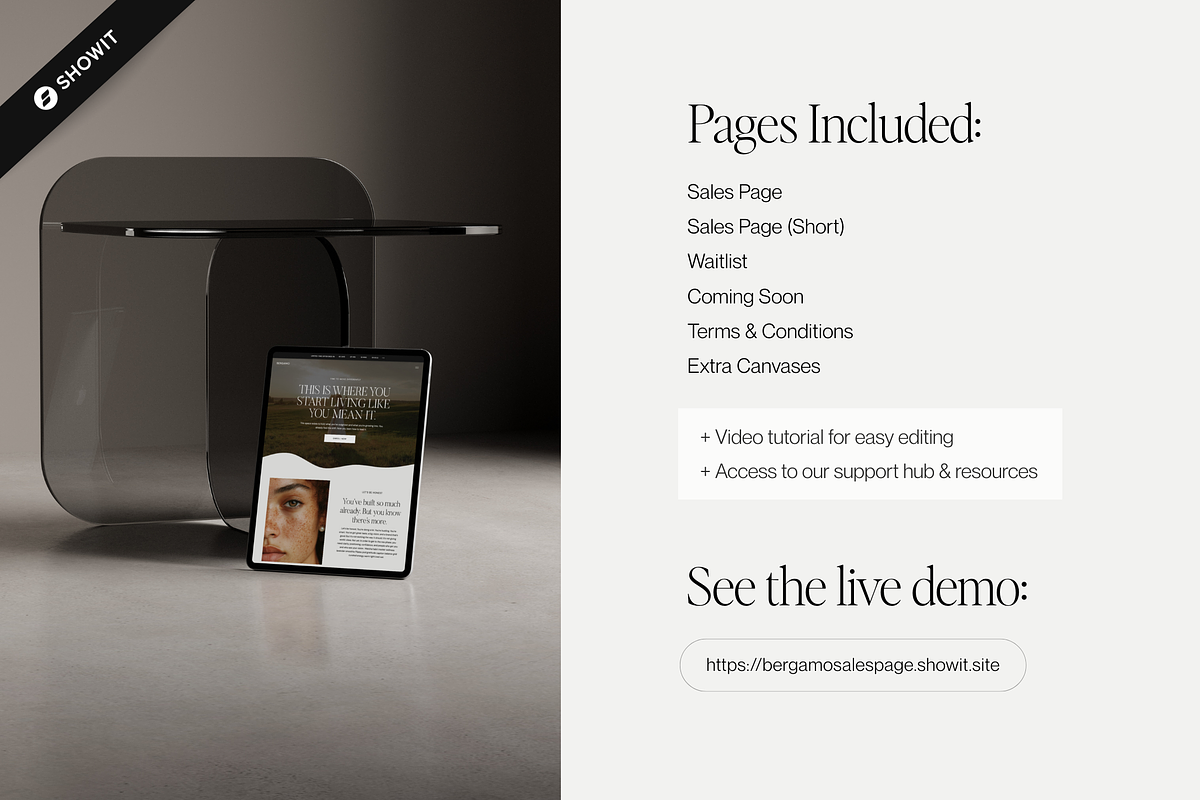Showit Sales Page Template | Bergamo, a Websites & App Template by Designorina (Photo 2 of 8)