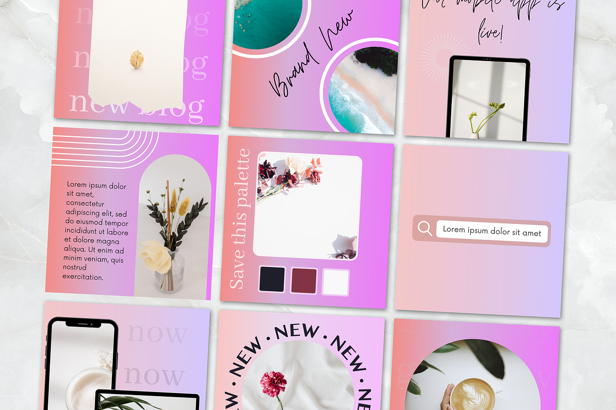 Instagram Template/Gradient Posts, a Social Media Template by PittaFinePrint (Photo 7 of 8)