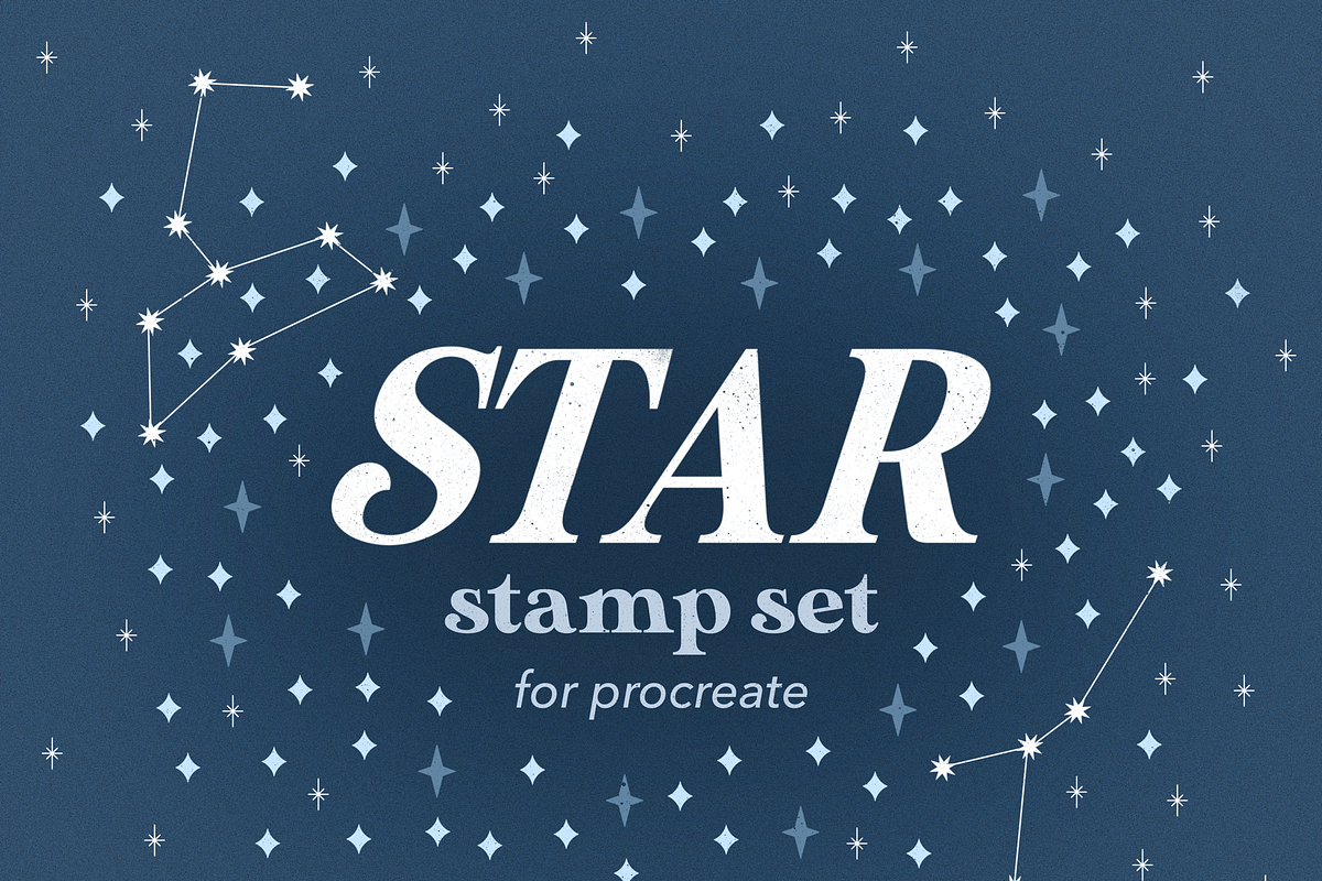 Star Stamp Set for Procreate, a Brush Add-On by cathconofolio (Photo 2 of 5)