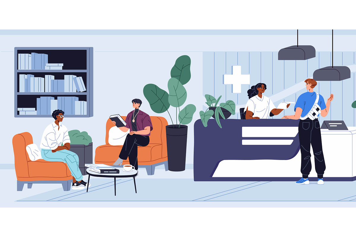 Patients, doctor in hospital, clinic, a Healthcare Illustration by PaperTrident (Photo 2 of 3)