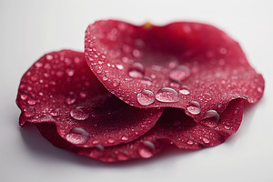 Close-up of vibrant red rose petals adorned with dew drops, showcasing their na, a Background Photo by ImageMir