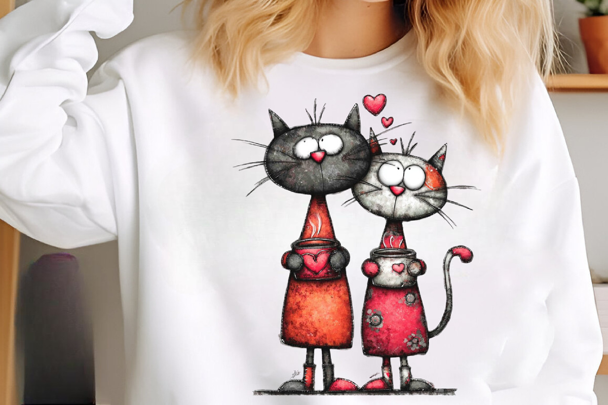 Valentine Romantic Cat Couple Clipar, an Illustration by SinaCreation (Photo 10 of 11)