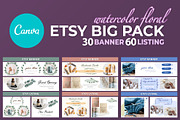ETSY Shop Kit Canva - Floral, a Templates & Theme by illycreative (Thumbnail 1 of 10)