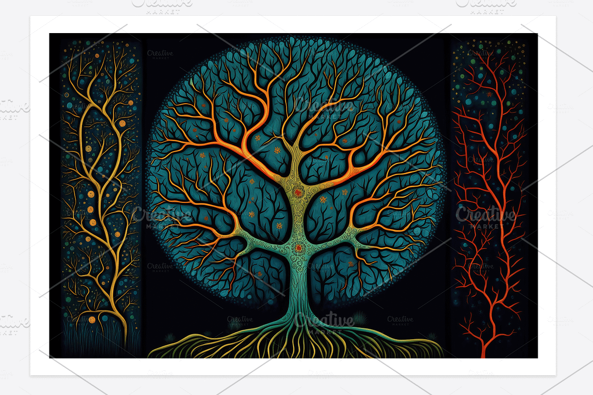 Sati Collection · Sacred Trees, a Decorative Illustration by milatovar (Photo 5 of 14)