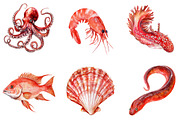 Red Ocean Animals Sublimation PNG Bu, an Illustration by DreamArtGraphic (Thumbnail 4 of 4)