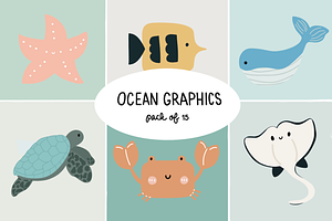 Ocean Graphics, a Graphic by Olive & Lu Paper