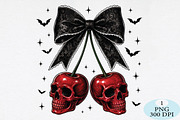 Gothic Skull Cherries Black Bow PNG, a Seasonal Illustration by Daily.Designs (Thumbnail 1 of 5)