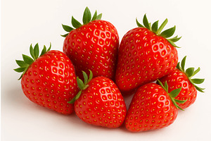 Ripe strawberries on white, a Food Illustration by AlexArt