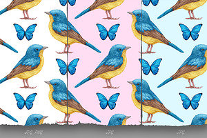 Blue Flycatcher // Pattern Design